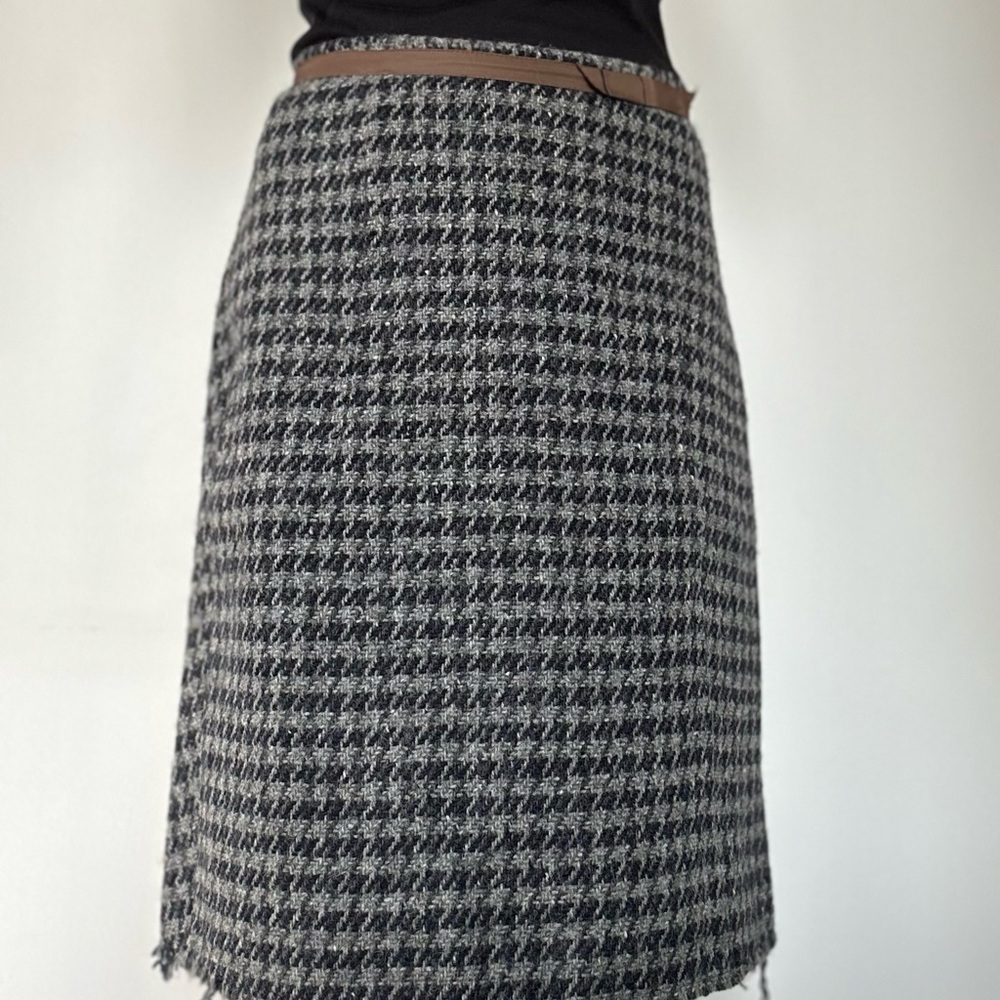 Marni gray, blue, black tweed A-Line Knee-Length Skirt